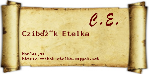 Czibók Etelka névjegykártya